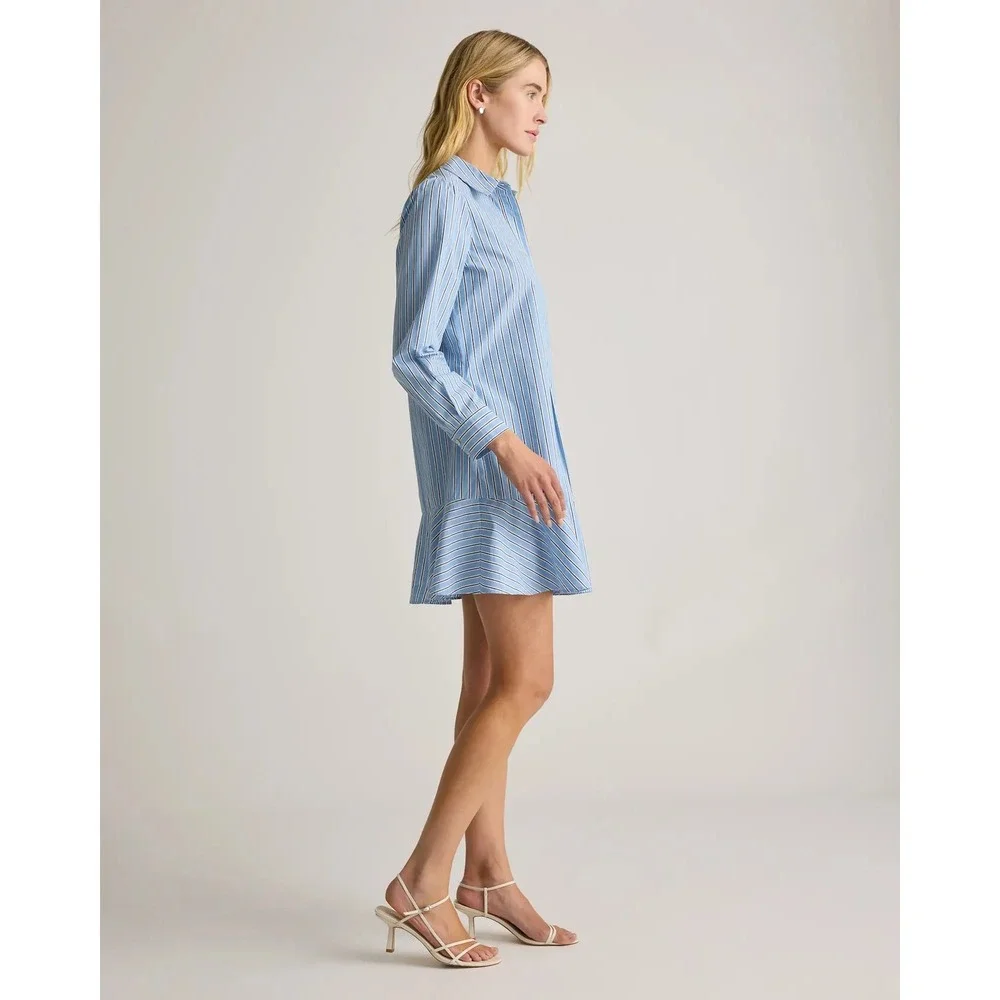 Quince 100% Organic Cotton Poplin Drop Waist Shirt Dress Womens Small - Picture 3 of 11